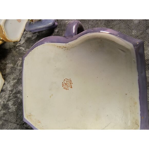 1920s Hotta Yu Shoten & Co Lusterware Teapot Set With Bird Design - Picture 11 of 11